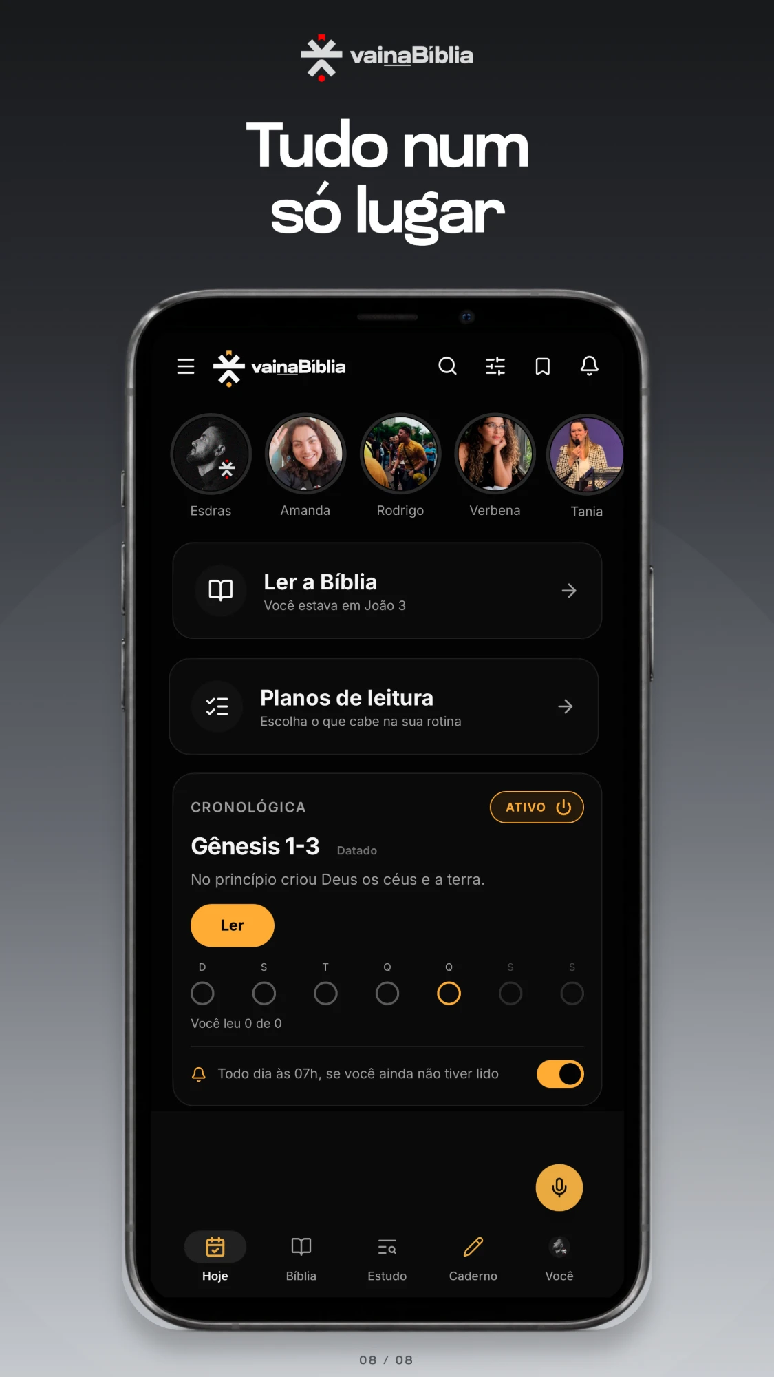 Tela inicial do app